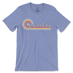 Retro Kansas City T-Shirt Printify Heather Blue S 